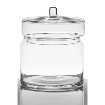 Glass jar with lid MILLIE, clear, 6.5"/16,5cm, Ø5.7"/14,5cm