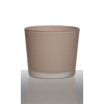 Large tea light holder ALENA FROST, glass, light pink matt, 3.5"/9cm, Ø4"/10cm