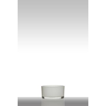 Decorative glass bowl VERA EARTH, white, 3.1"/8cm, Ø6"/15cm