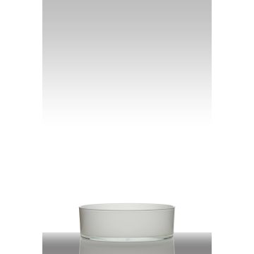 Decorative glass bowl VERA EARTH, white, 3.1"/8cm, Ø10"/25cm