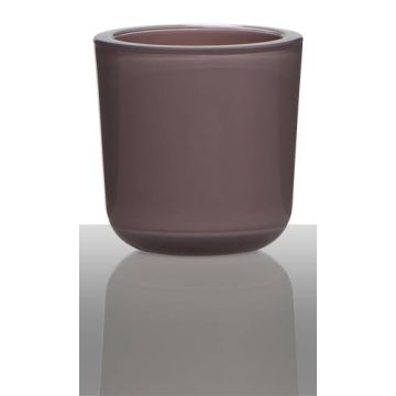 Candle glass for tea lights NICK, dusky pink, 3"/7,5cm, Ø3"/7,5cm
