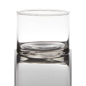 Large glass for tea lights SANYA EARTH, clear, 2.8"/7cm, Ø3.5"/9cm