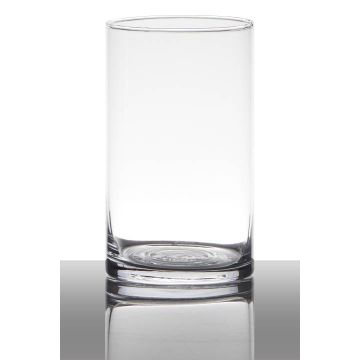 Glass vase SANYA EARTH, cylinder, clear, 6"/15cm, Ø3.5"/9cm