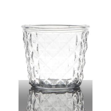 Glass with diamond pattern IRYNA, clear, 4.7"/12cm, Ø5"/13cm