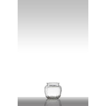 Glass with vertical stripes NOLAN, clear, 4.1"/10,5cm, Ø4.5"/11,5cm