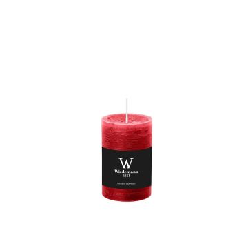 Block candle for lantern AURORA, ruby red, 3.5"/9cm, Ø2.3"/5,8cm, 30h - Made in Germany