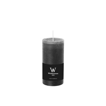 Block candle for lantern AURORA, dark grey, 4.7"/12cm, Ø2.3"/5,8cm, 42h - Made in Germany