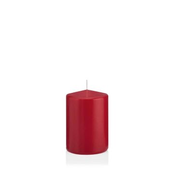 Lantern candle MAEVA, pillar, dark red, 4"/10cm, Ø2.8"/7cm, 42h - Made in Germany