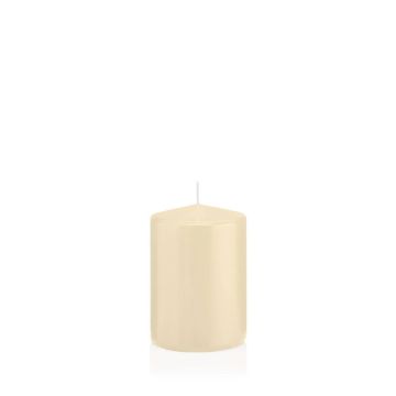 Lantern candle MAEVA, pillar, cream, 4"/10cm, Ø2.8"/7cm, 42h - Made in Germany