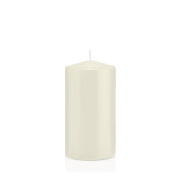 Lantern candle MAEVA, pillar, ivory, 6"/15cm, Ø3.1"/8cm, 69h - Made in Germany