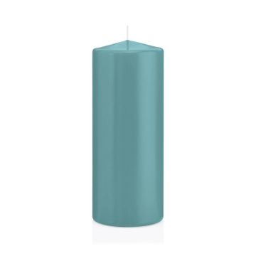 Lantern candle MAEVA, pillar, turquoise, 8"/20cm, Ø3.1"/8cm, 119h - Made in Germany