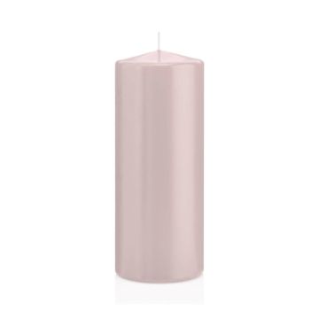Lantern candle MAEVA, pillar, light pink, 8"/20cm, Ø3.1"/8cm, 119h - Made in Germany