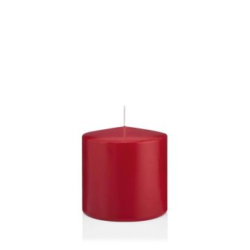 Lantern candle MAEVA, pillar, dark red, 4"/10cm, Ø4"/10cm, 79h - Made in Germany