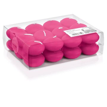 Set of 24 swimming candles ORNELLA, pink, Ø1.8"/4,5cm, 4h