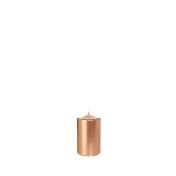Festive block candle ROSELLA, rose gold, 4"/10cm, Ø2.4"/6cm, 33h - Made in Germany