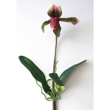 Artificial orchid VELANA on spike, violet-green, 16"/40cm, Ø5.5"/14cm
