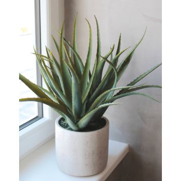 Artificial Aloe Vera SISKA in concrete pot, green, 20"/50cm