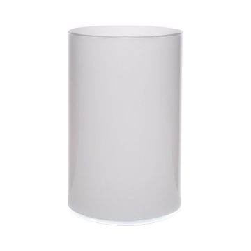 Cylindrical glass vase SANYA EARTH, white, 21cm, Ø14cm