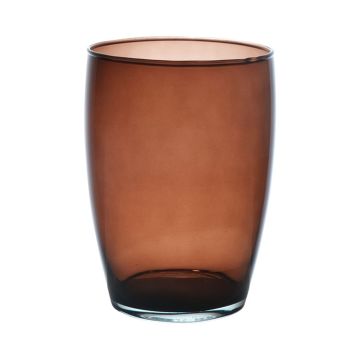 Flower vase HENRY, glass, brown-clear, 20cm, Ø14cm