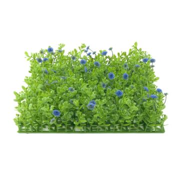 Plastic boxwood mat / hedge KEIL with flowers, green-purple, 10x10"/25x25cm