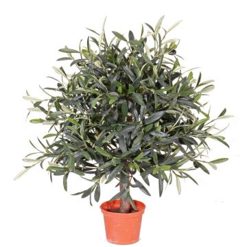 Artificial olive tree WYNONA, natural trunk, fruits, 20"/50cm
