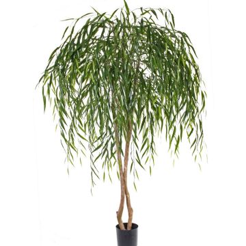 Artificial weeping willow GWENDOLIN, natural trunks, green, 6ft/180cm
