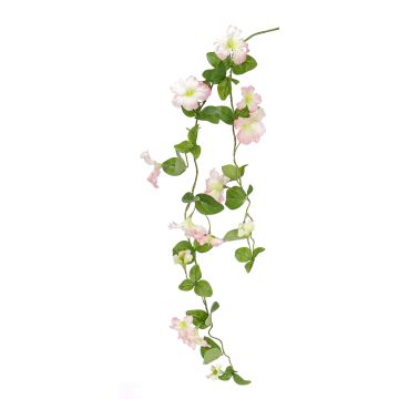 Plastic petunia branch MARTHE, pink-green, 4ft/130cm