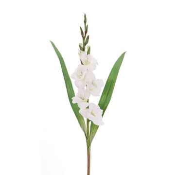 Fake gladiolus ELEA, white, 33"/85cm, Ø1.2"-4"/3-10cm