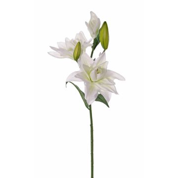 Silk flower lily ISALIE, white-green, 31"/80cm, Ø6"/15cm