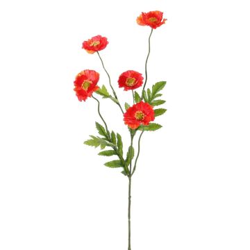 Silk poppy flower KEIRA, orange, 26"/65cm, Ø2"/5cm