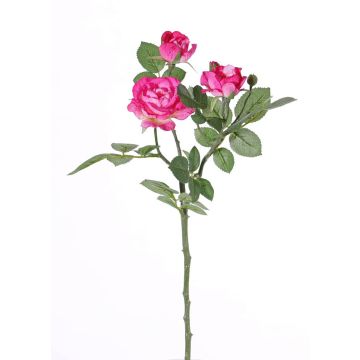 Artificial rose branch CORALEE, fuchsia, 20"/50cm, Ø1.2"-2.8"/3-7cm
