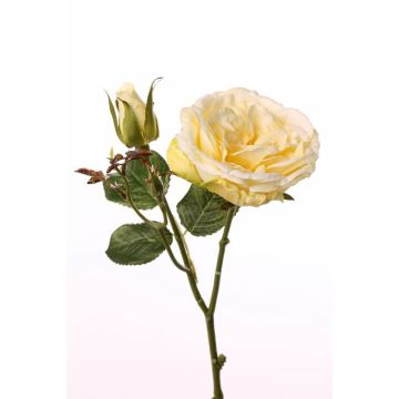 Silk cabbage rose JUDY, yellow, 14"/35cm, Ø3.1"/8cm