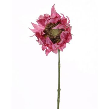 Silk sunflower JANIKA, pink, 24"/60cm, Ø4.7"/12cm