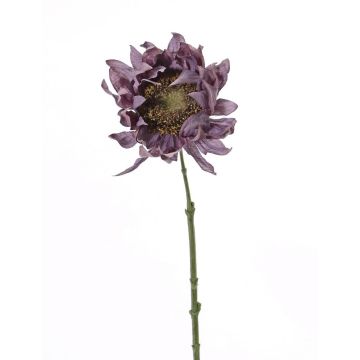 Silk sunflower JANIKA, violet, 24"/60cm, Ø4.7"/12cm