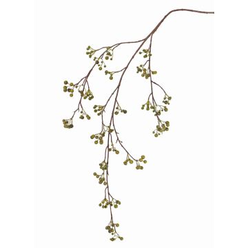 Artificial snowberry branch GESA with berries, green, 4ft/120cm