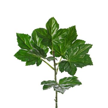Artificial okra leaf twig JOANNIS, crossdoor, green, 28"/70cm