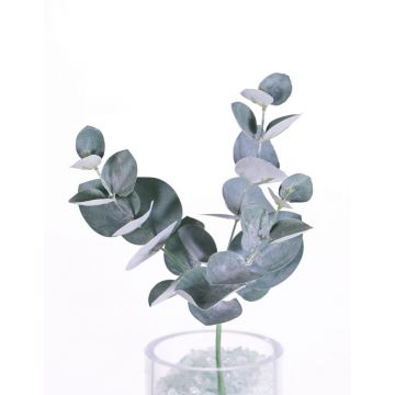 Silk eucalyptus branch JAMAL, green-grey, 10"/25cm