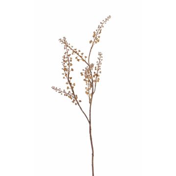 Fake gaultheria branch BRONKO with berries, light brown, 28"/70cm