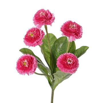 Fake daisy HEIKE on spike, pink, 10"/25cm, Ø1.8"/4,5cm