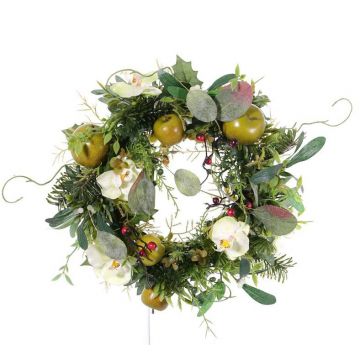 Silk winter wreath ISABELLE, orchid, apple, cream, Ø12"/30cm