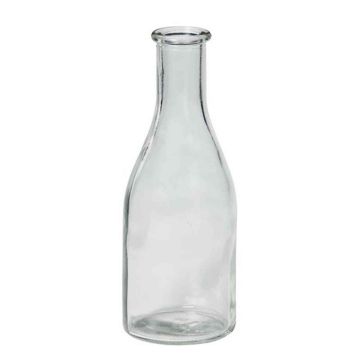 Decorative bottle ANYA made of glass, clear, 7"/18cm, Ø2.6"/6,5cm