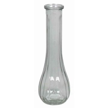 Vase of wavy glass KOSTA, clear, 8"/21,5cm, Ø2.8"/7cm