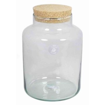 Candy jar DOGAN with cork, clear, 12"/29,5cm, Ø8"/21cm
