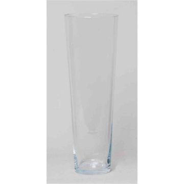 Decorative vase ANNA OCEAN, conical shape, glass, clear, 20"/50cm, Ø7"/17,5cm