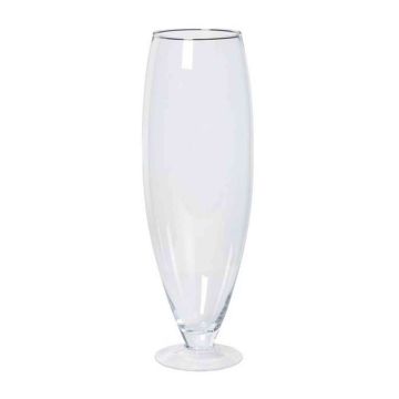 Glass vase with foot TINA, clear, 26"/67cm, Ø9"/22cm