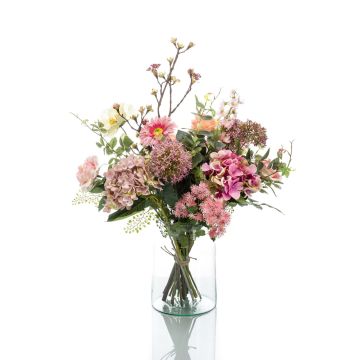 Artificial flower bouquet FEME, light pink-green, 26"/65cm, Ø16"/40cm