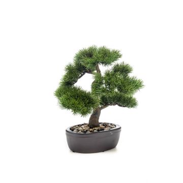 Plastic bonsai pine GALDOS in planter, 12"/30cm
