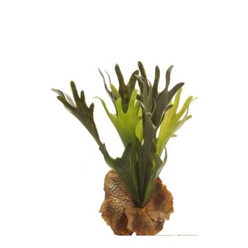 Artificial staghorn fern BAROJA on spike, green, 16"/40cm