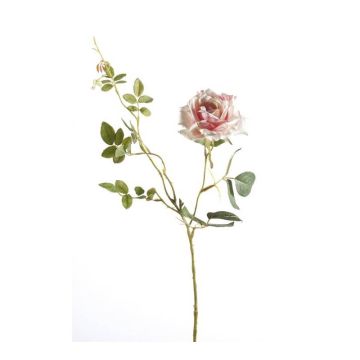 Silk rose spray BEATA, light pink-white, 30"/75cm