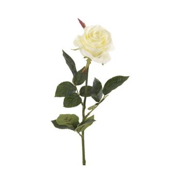 Artificial rose BRINA, white, 28"/70cm